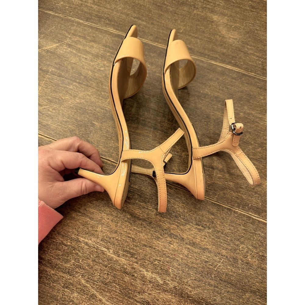 KARL LAGERFELD PARIS DEMAS Ankle Strap Heel Nude Patent US‎ 7 Sandals - Picture 10 of 11